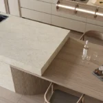 Caesarstone ICON 8251 Taj Whisper in modern one-wall kitchen with island