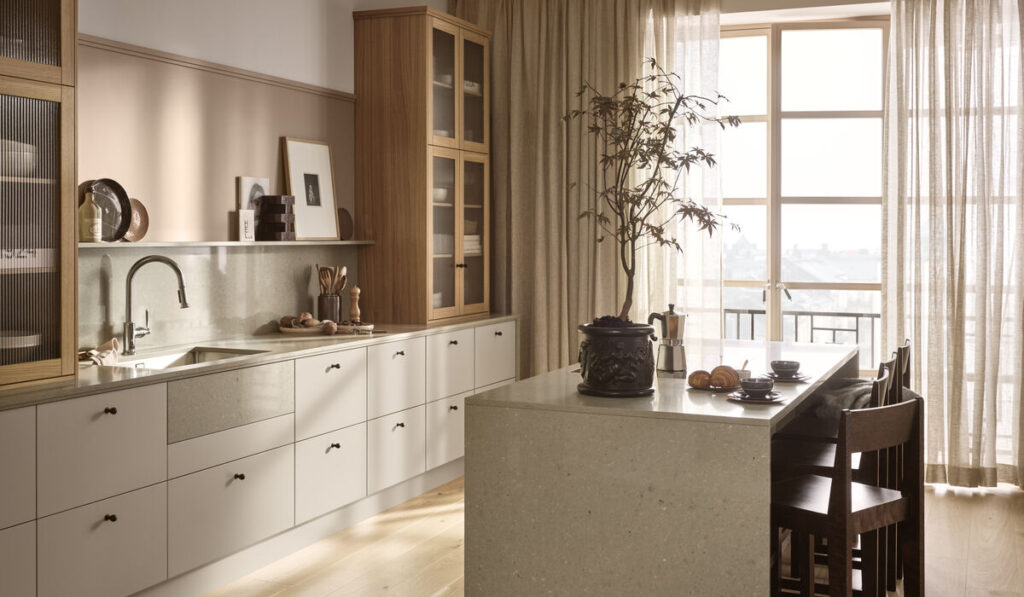 Caesarstone 4230 Shitake white modern Scandinavian kitchen